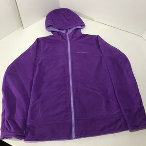 Columbia Paisley Purple Youth 14/16 interchangeable fleece jacket